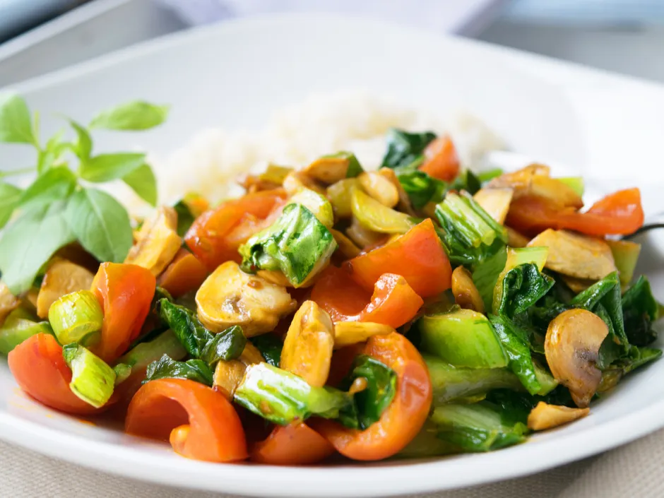 Pak Choi mit Pilzen