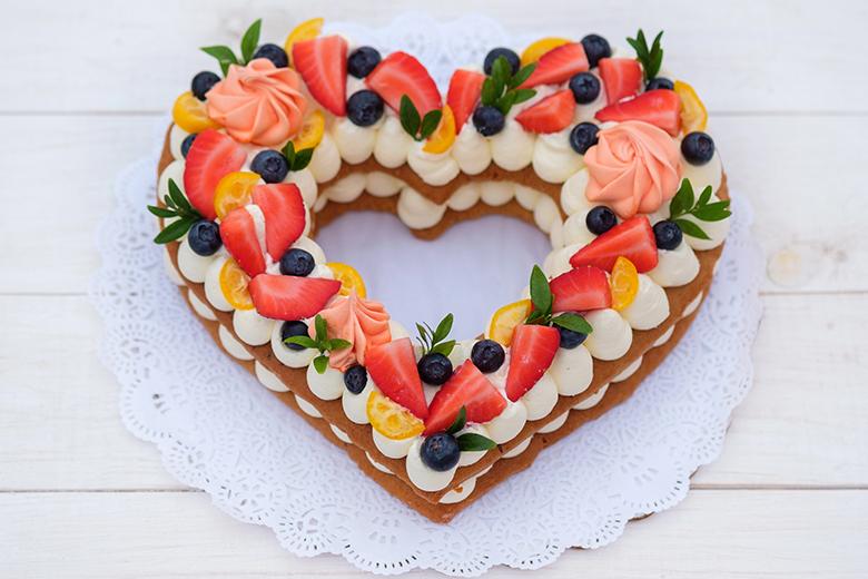 Herztorte im Number Cake Style