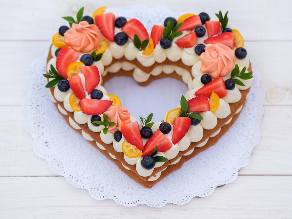 Herztorte im Number Cake Style