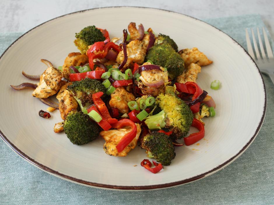 Gemüse und Huhn aus dem Airfryer