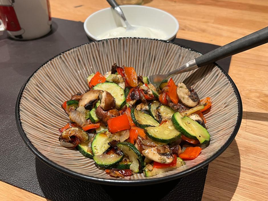 Gemüsepfanne mit Parmesan