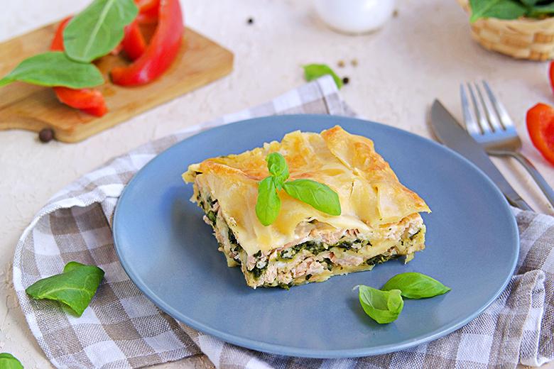 Lachs Spinat Lasagne