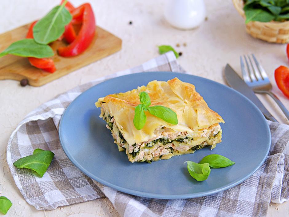 Lachs Spinat Lasagne