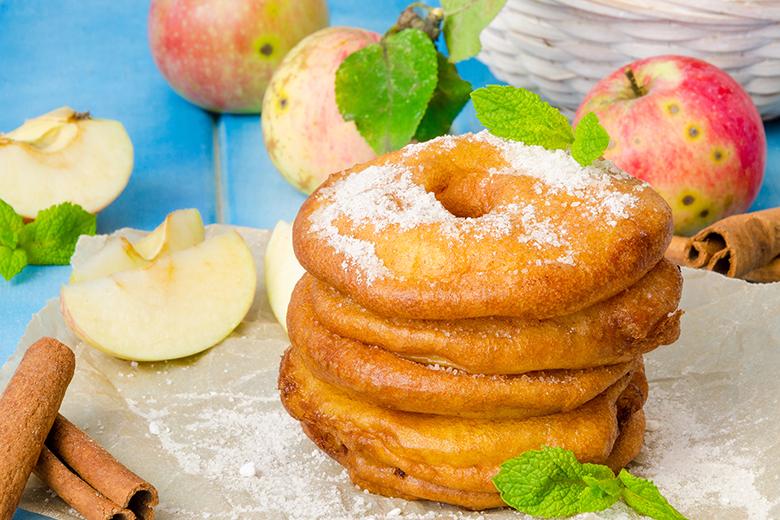 Apfelringe gebacken