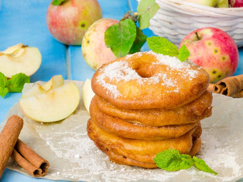 Apfelringe gebacken