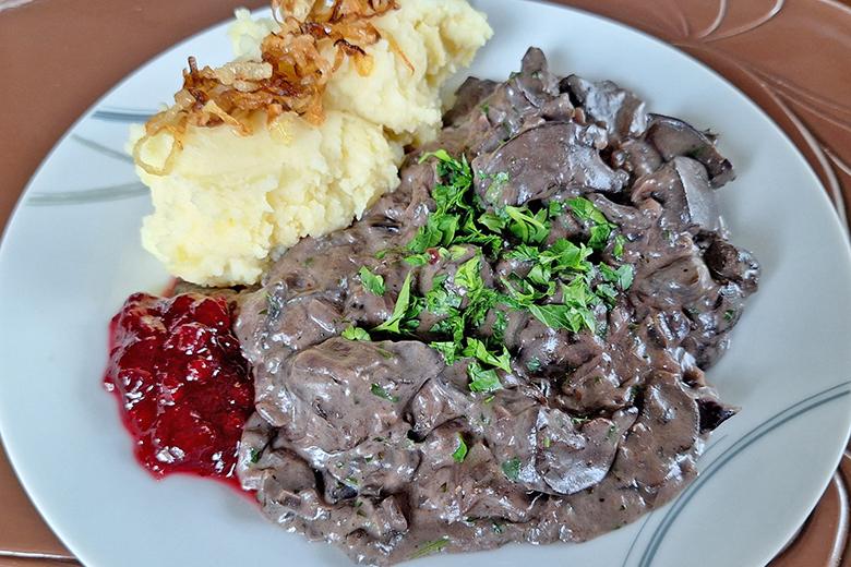 Geflügelleber-Pilz-Ragout