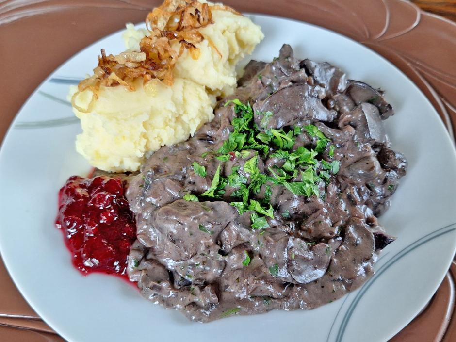 Geflügelleber-Pilz-Ragout