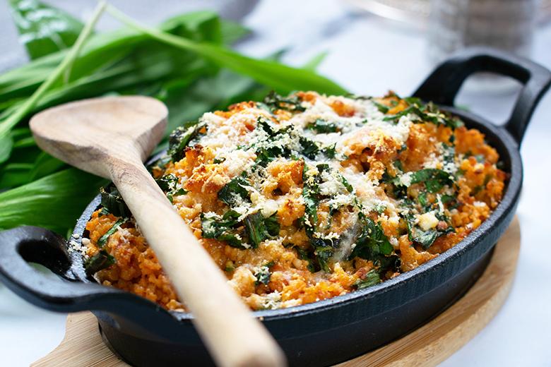 Hirse-Gratin mit Bärlauch
