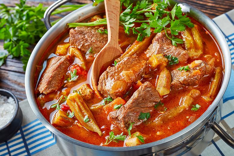 Rindsragout mit Okraschoten
