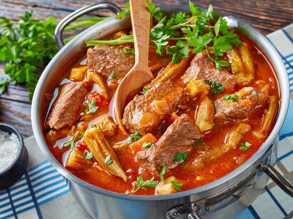 Rindsragout mit Okraschoten