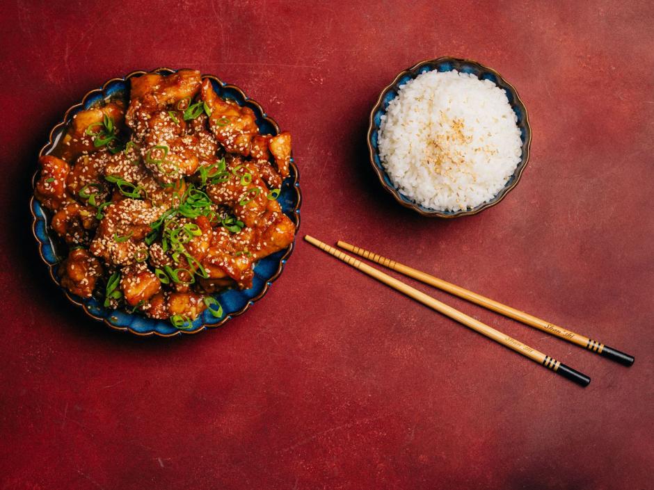 Orange Chicken mit Reis
