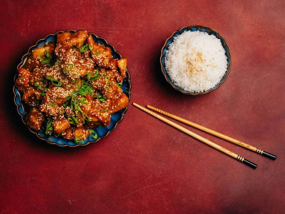 Orange Chicken mit Reis
