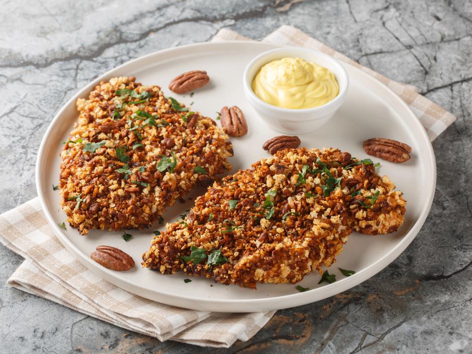 Schnitzel mit Pekannuss-Panko-Panade