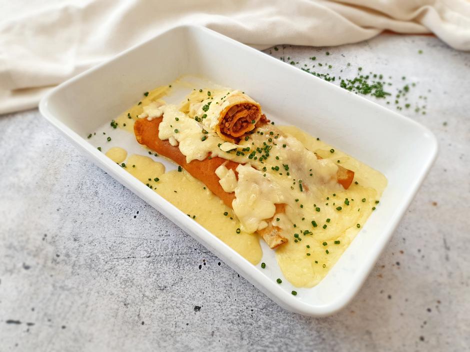 Falsche Forellen mit Bergkäse überbacken