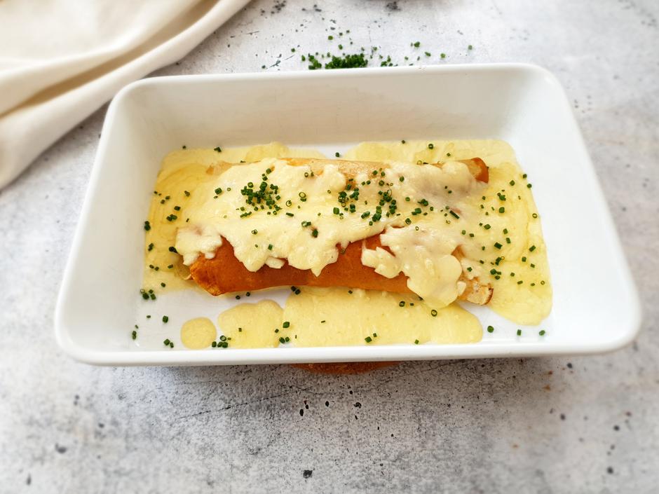 Falsche Forellen mit Bergkäse überbacken