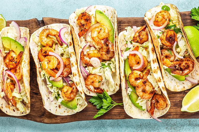 Garnelen Tacos mit Avocado und Limette