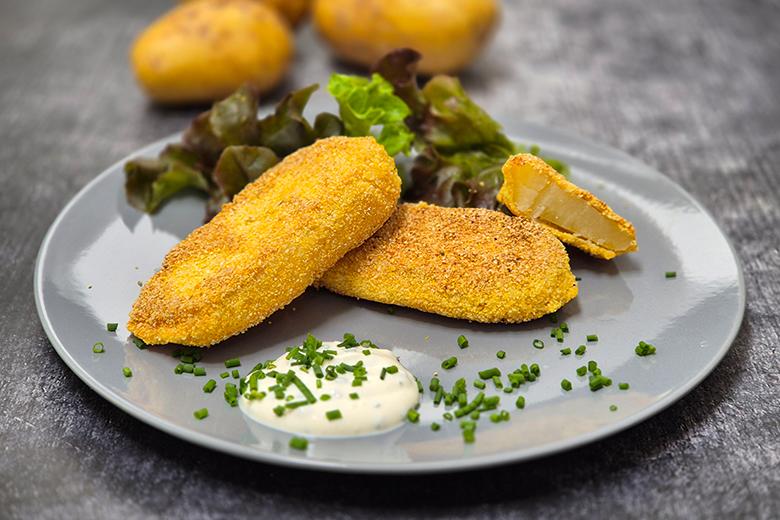 Kartoffelschnitzel im Maisgrießmantel
