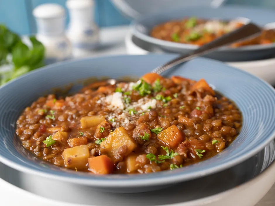 Slow Cooker Linseneintopf