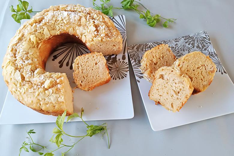 Vanille-Topfen-Kuchen mit Apfel aus dem Campingbackofen