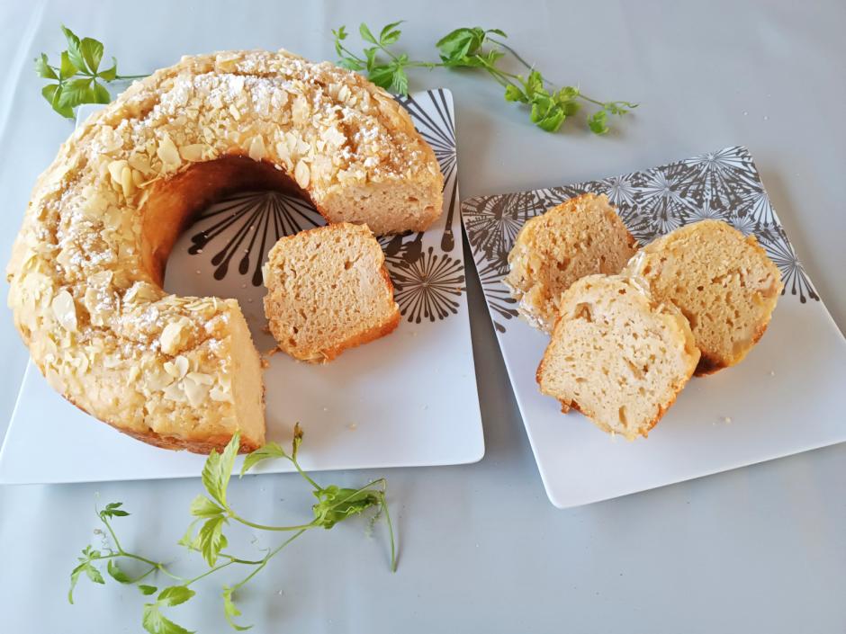 Vanille-Topfen-Kuchen mit Apfel aus dem Campingbackofen