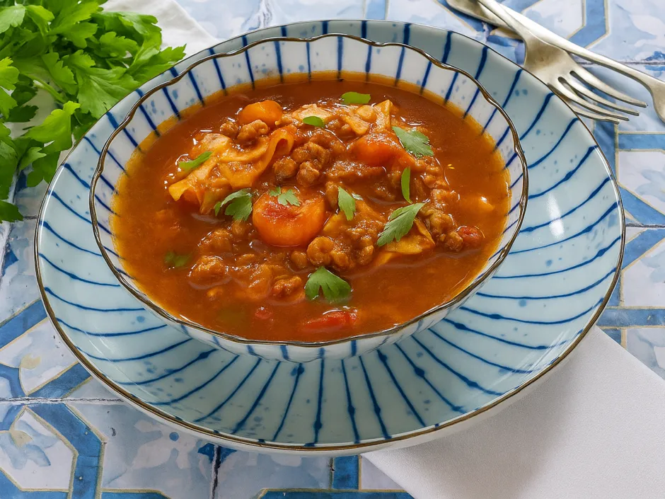Vegane Lasagne-Suppe