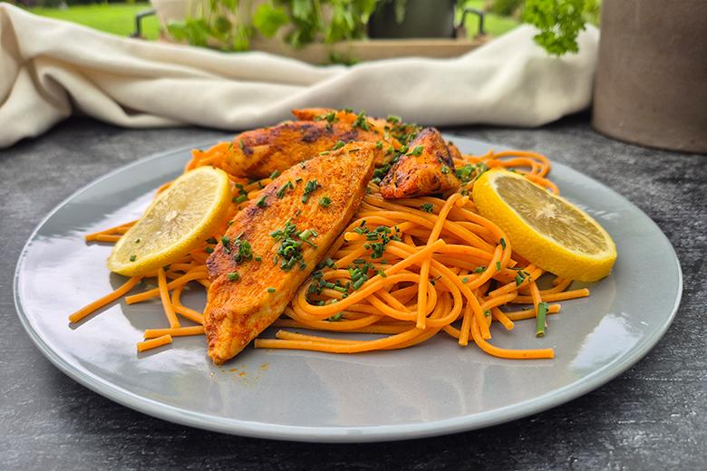 Chili Pasta mit Hühnerstreifen