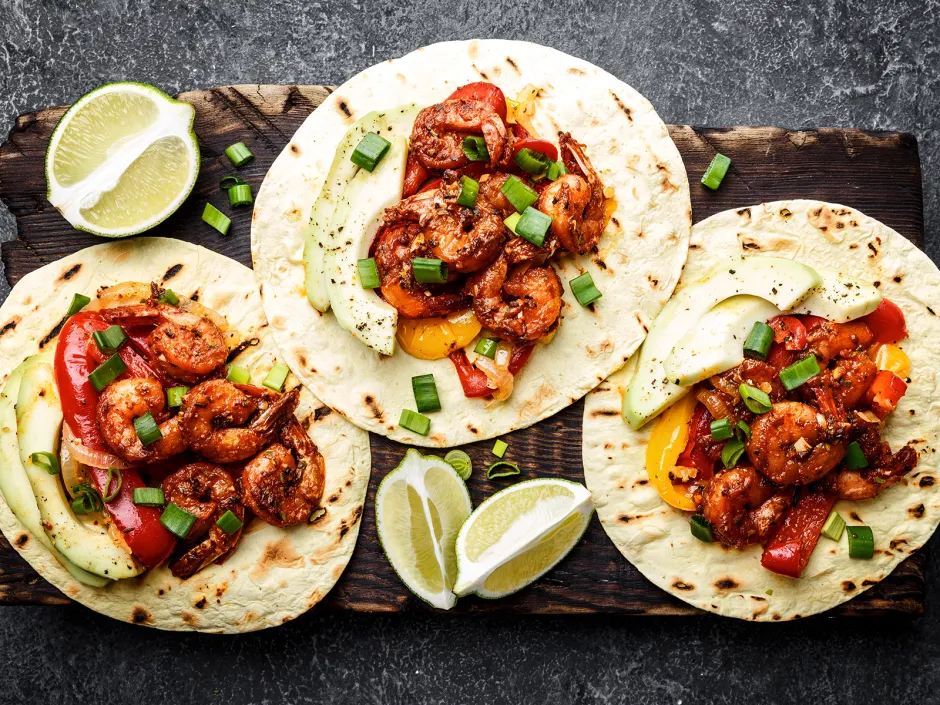 Garnelen-Tortillas mit Avocado