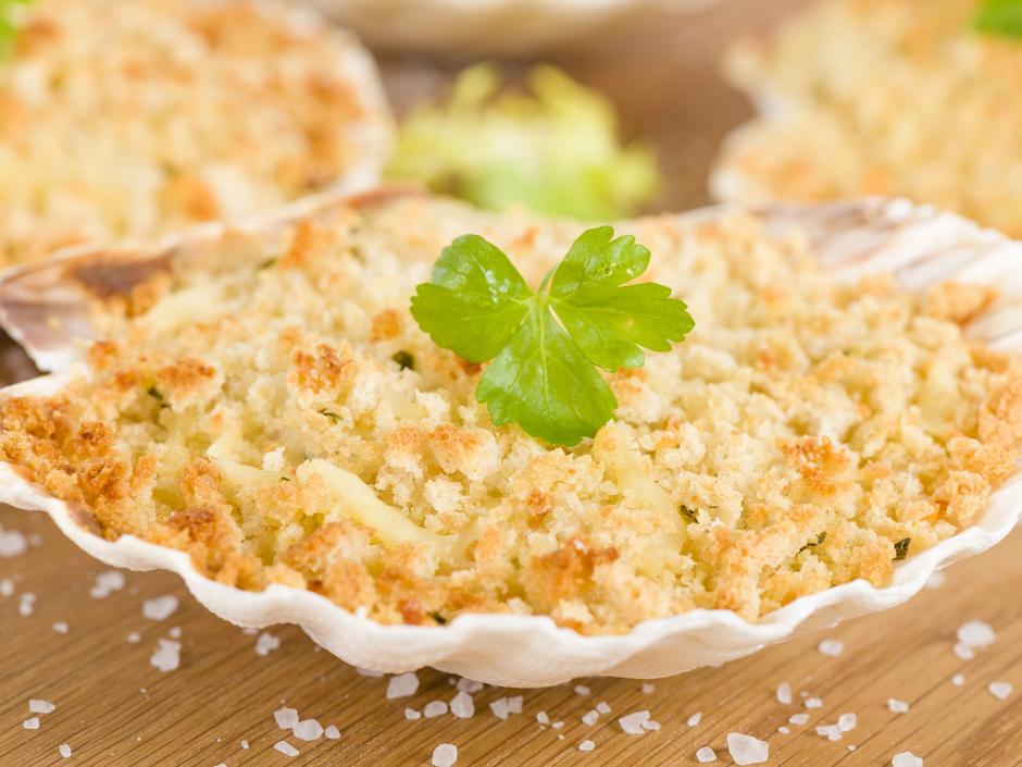 Jakobsmuscheln und Garnelengratin