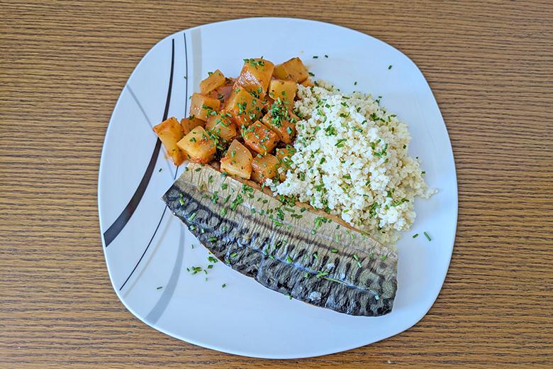 Fisch mit Kürbis und Hirse