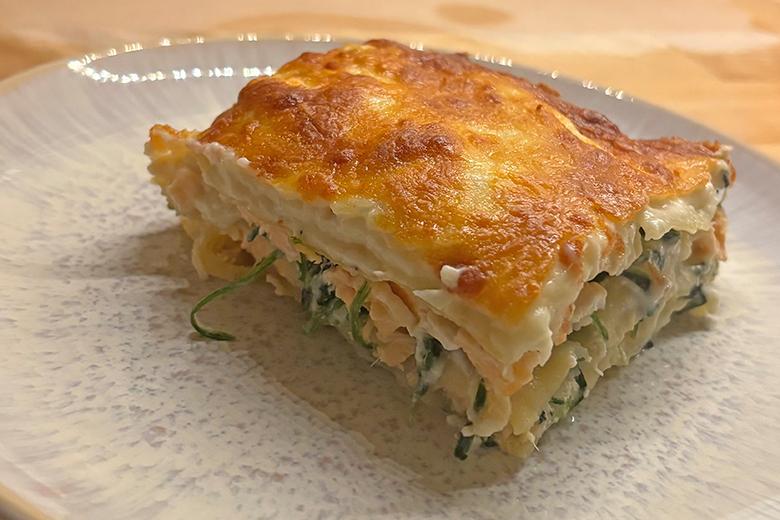 Lachs-Spinat Lasagne