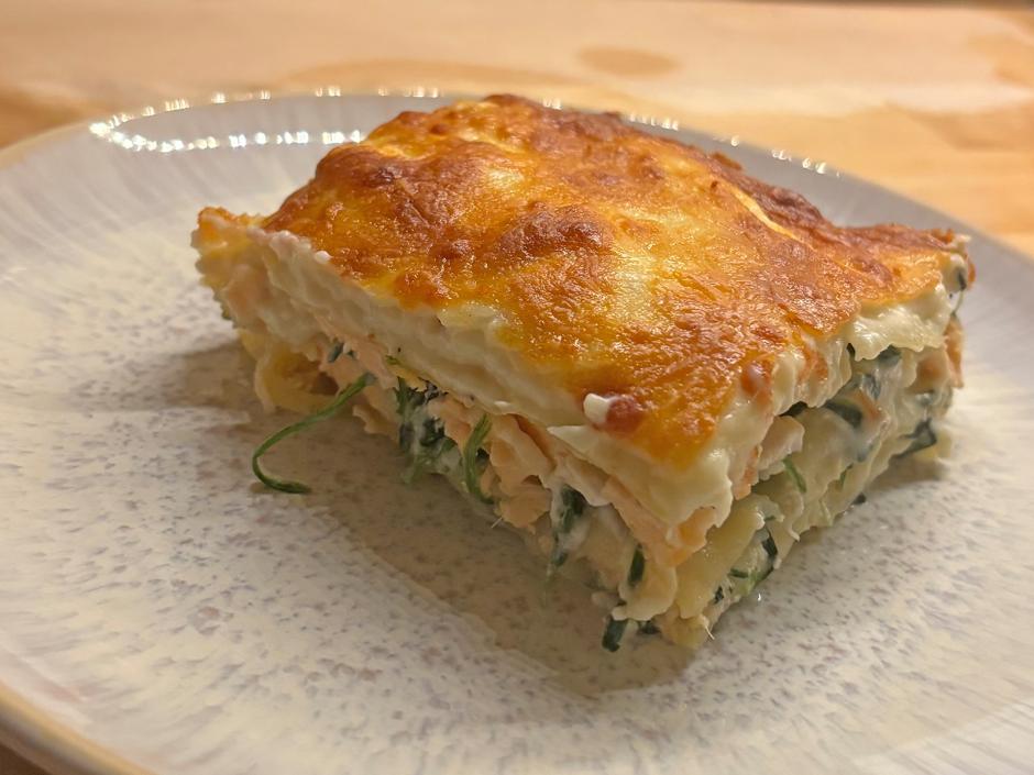 Lachs-Spinat Lasagne
