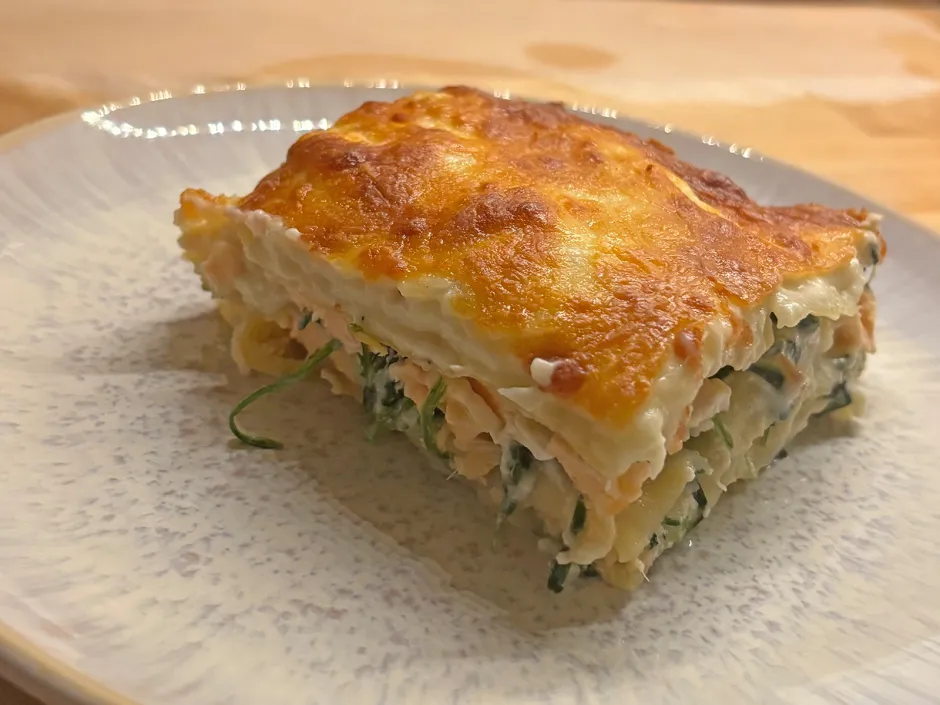 Lachs-Spinat Lasagne