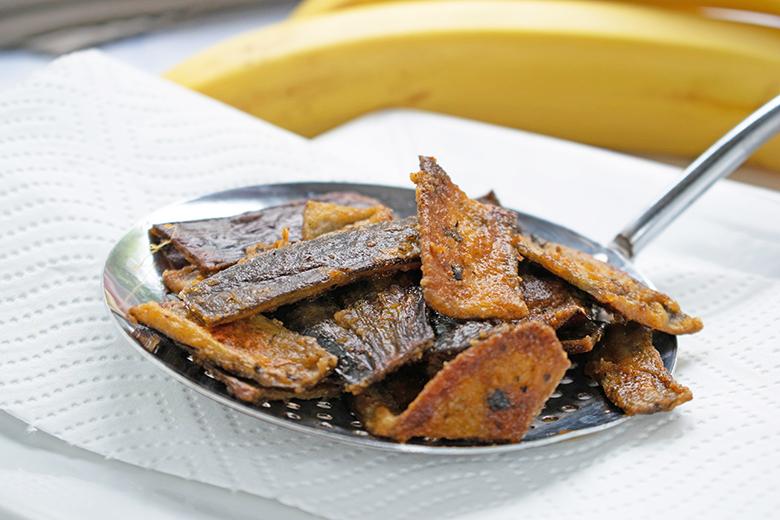 Gebratene Bananenschalen