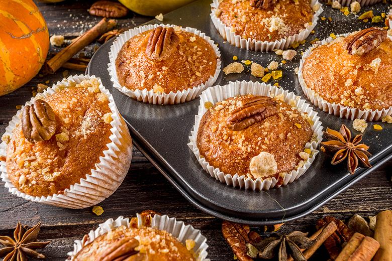 Kürbis-Pekannuss Muffins