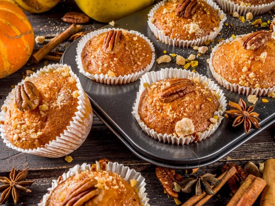 Kürbis-Pekannuss Muffins