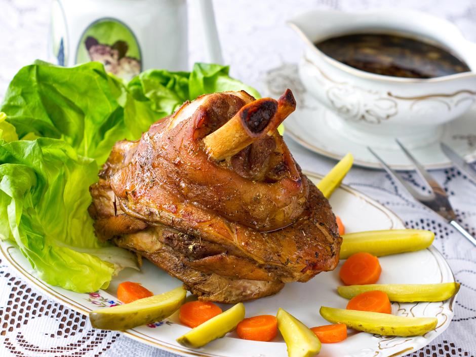Stelze mit karamellisierter Biersauce
