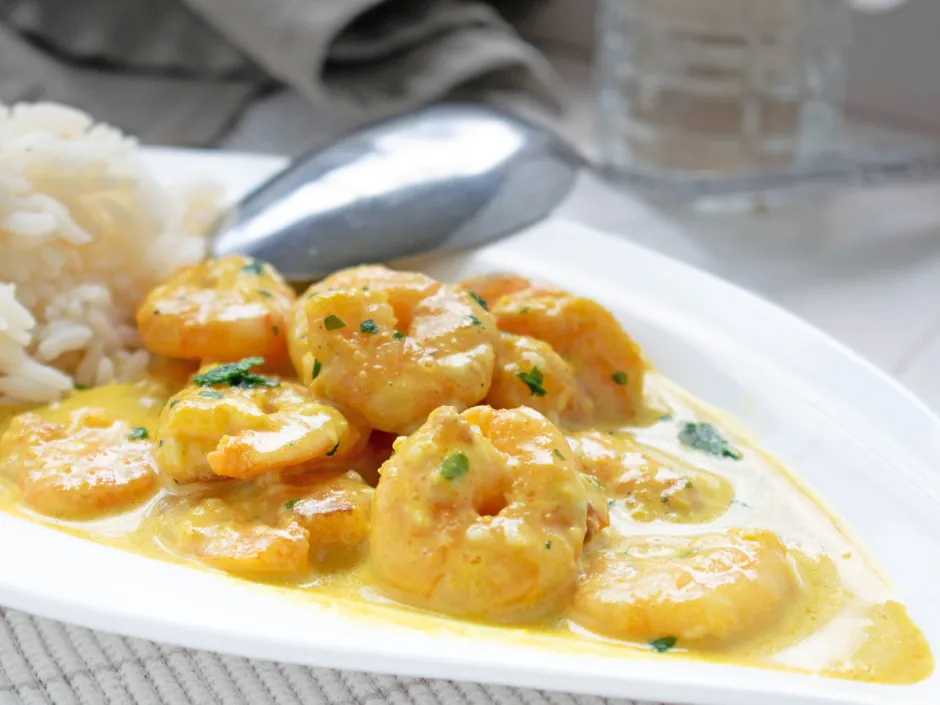 Shrimp-Curry mit Jasminreis