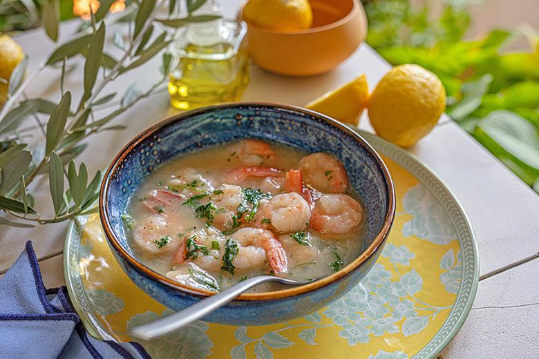 Rucola-Shrimps-Suppe