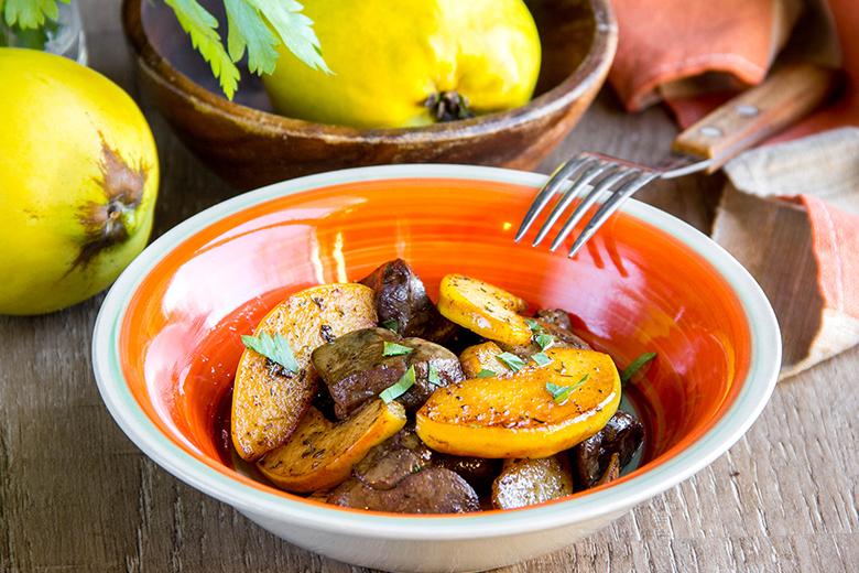 Hühnerleber mit Quitten