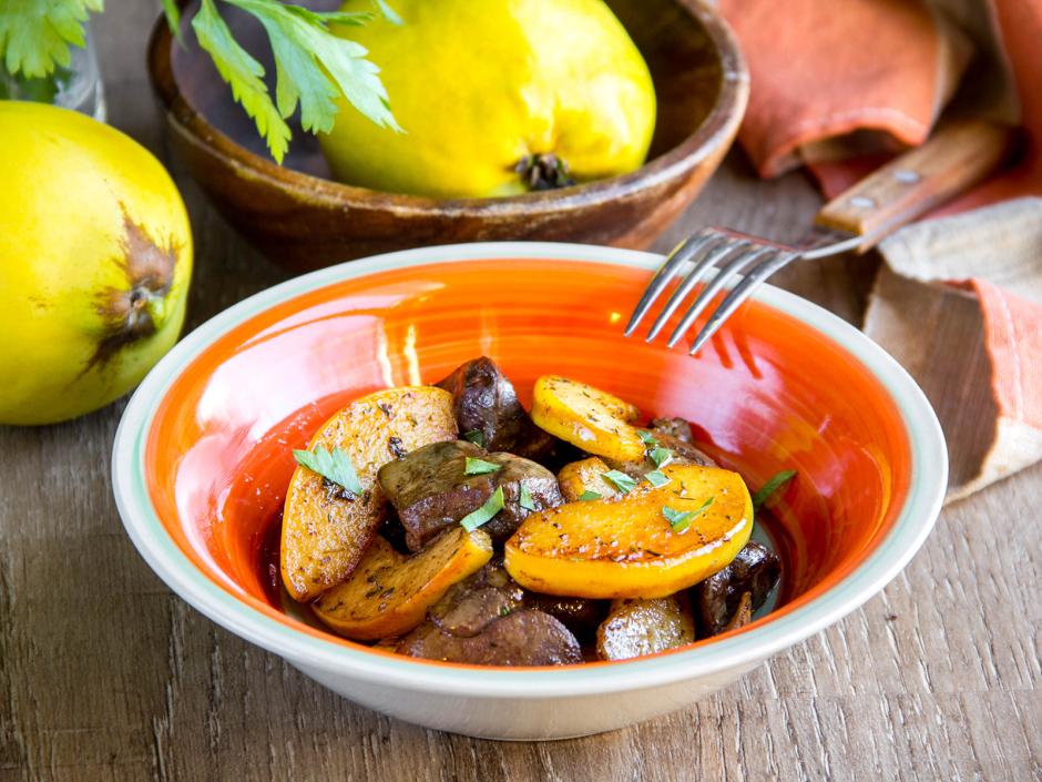 Hühnerleber mit Quitten