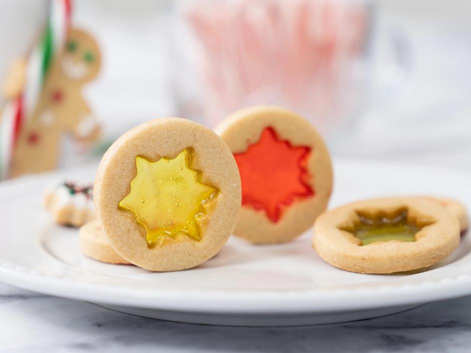 Bunte Fensterglaskekse