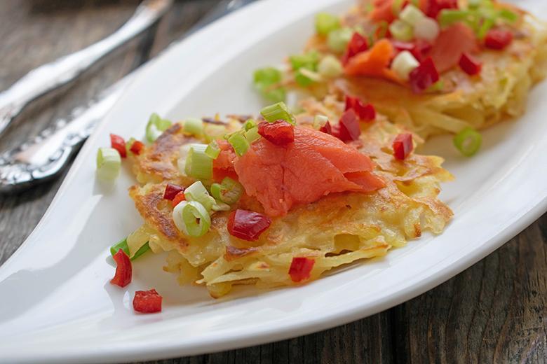 Kartoffelpuffer mit Lachs