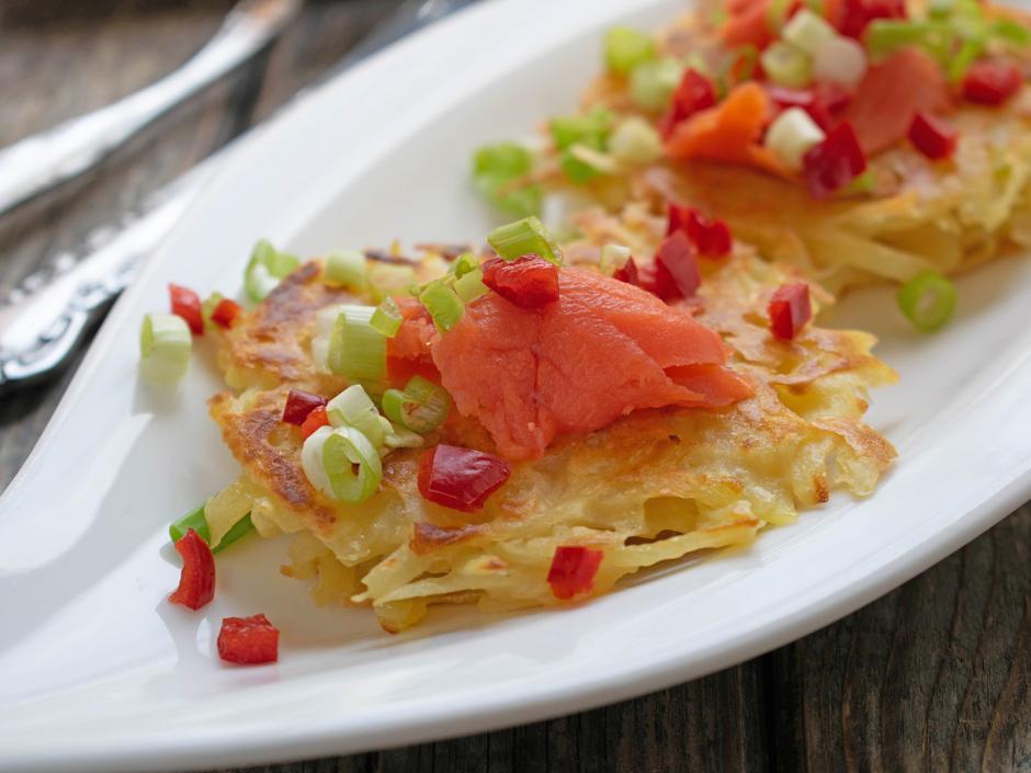 Kartoffelpuffer mit Lachs