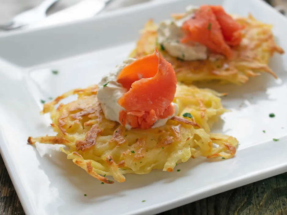Kartoffelpuffer mit R&auml;ucherlachs
