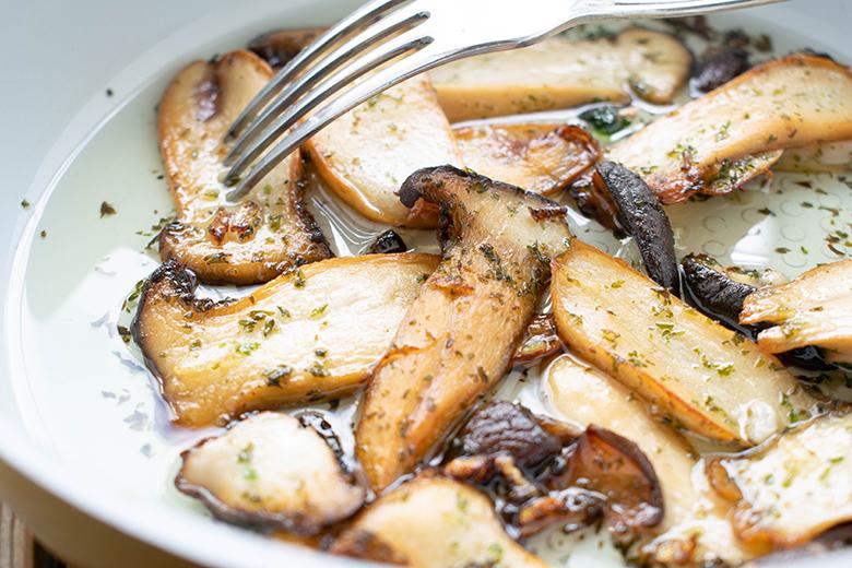 Steinpilze mit Speck