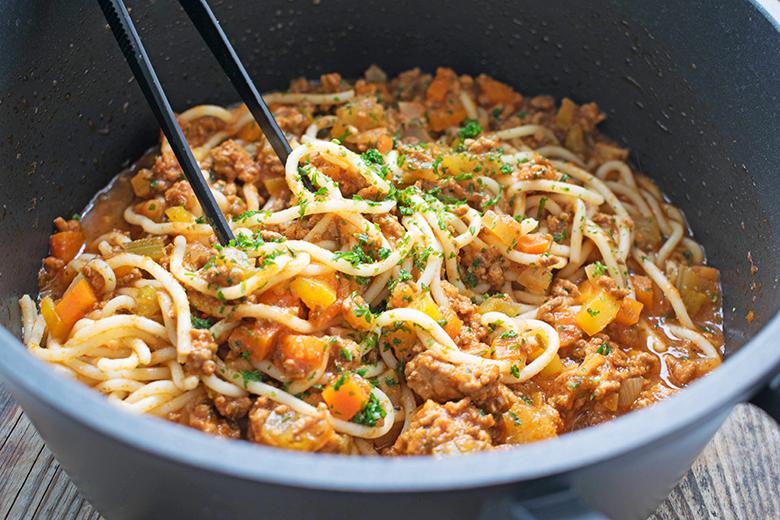 Nudeln mit Fleischsoße