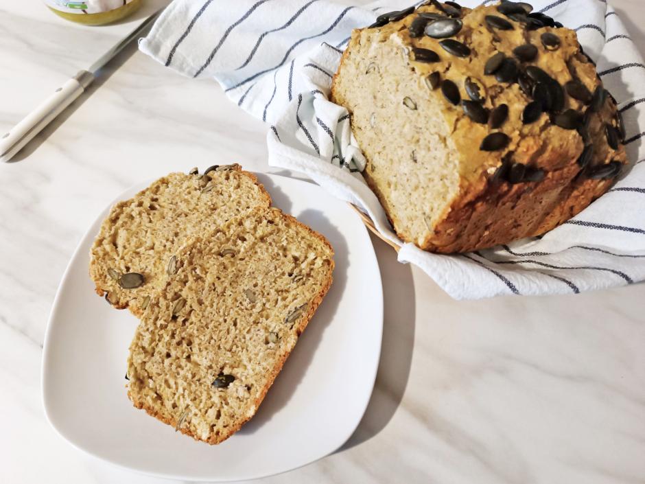 Kürbisbrot mit Backpulver aus dem Brotbackautomaten