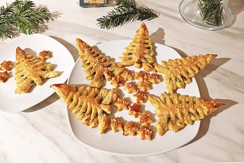 Tannenbäumchen aus Dinkelblätterteig