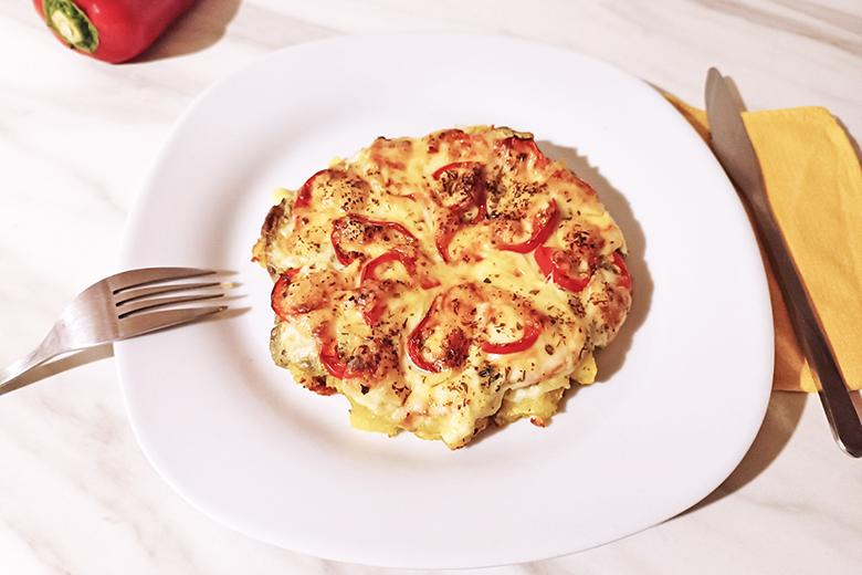 Vegetarische Kartoffelpizza aus der Heißluftfritteuse