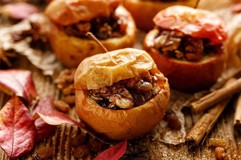 Bratapfel mit Rumrosinen